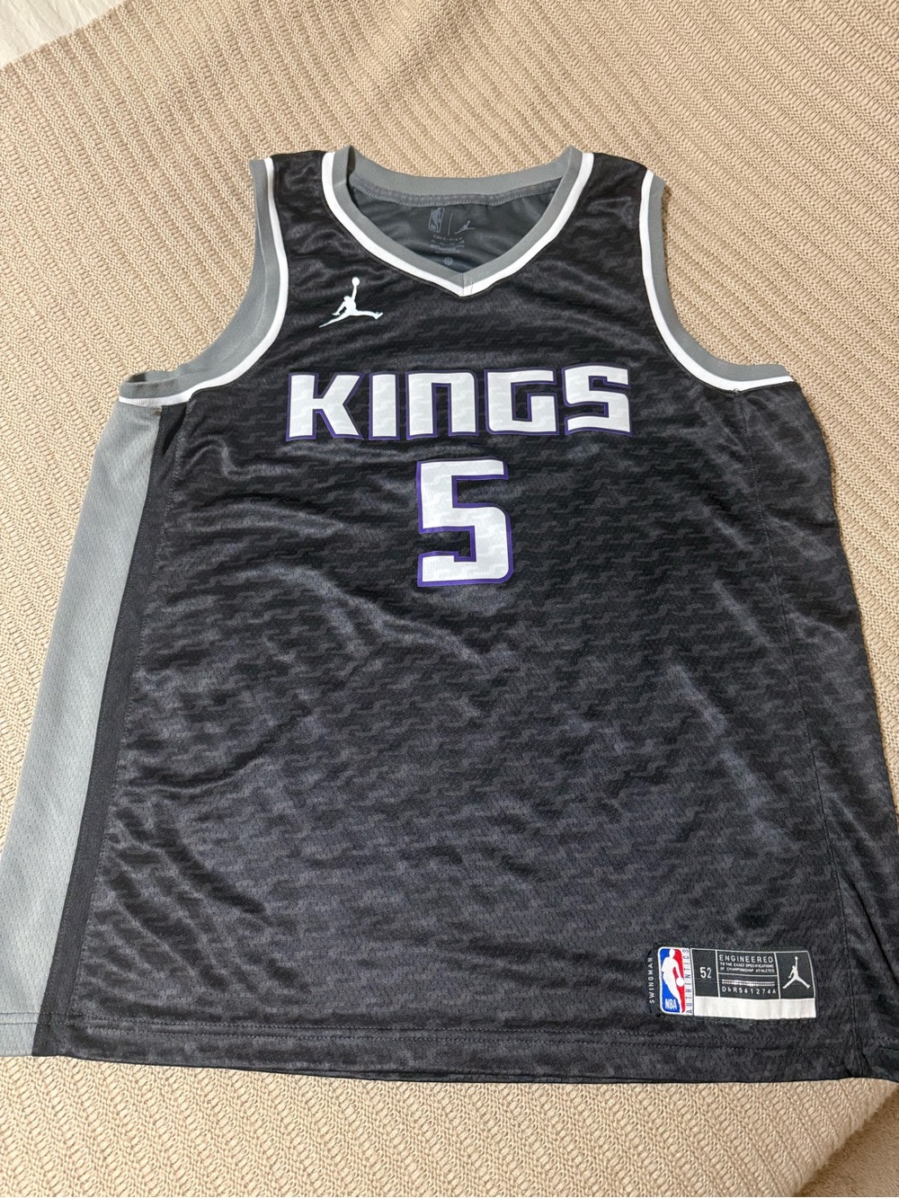 Sacramento Kings #5 Black Basketball Jersey - FOX